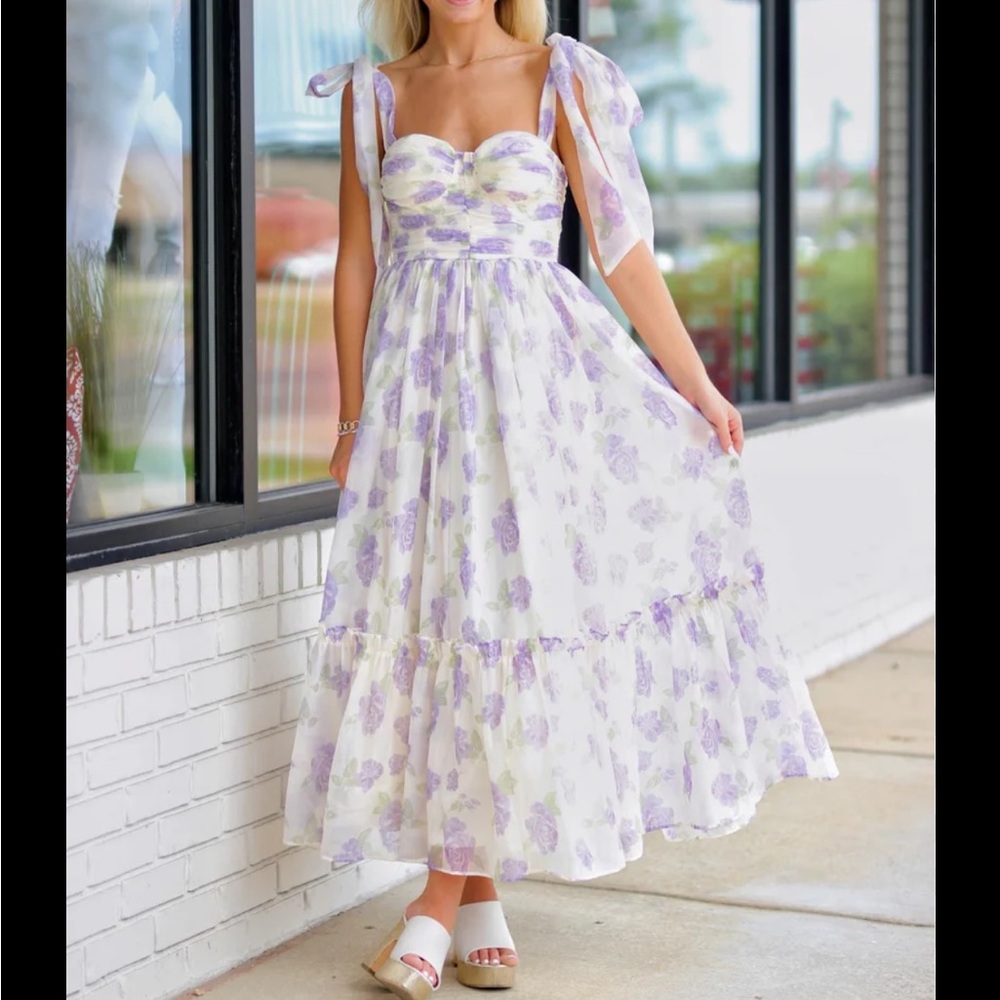 Floral Purple and White Women's Dress